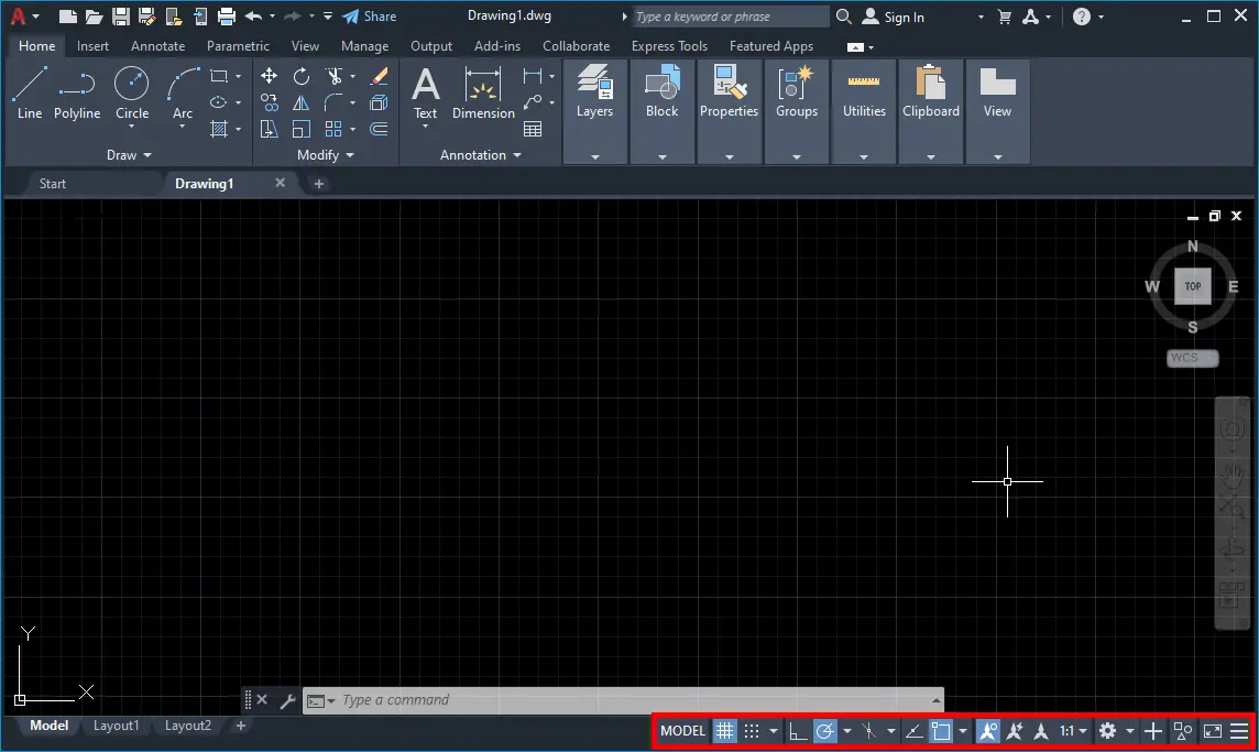 autocad como se llama la barra de area grafica - Cómo activar el ViewCube en AutoCAD