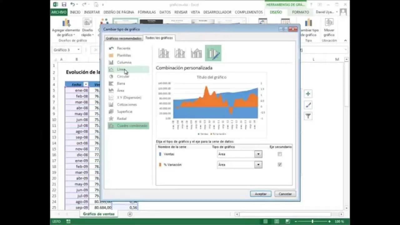 como crear un eje secundario en una grafica de excel - Cómo agrego una segunda serie en Excel