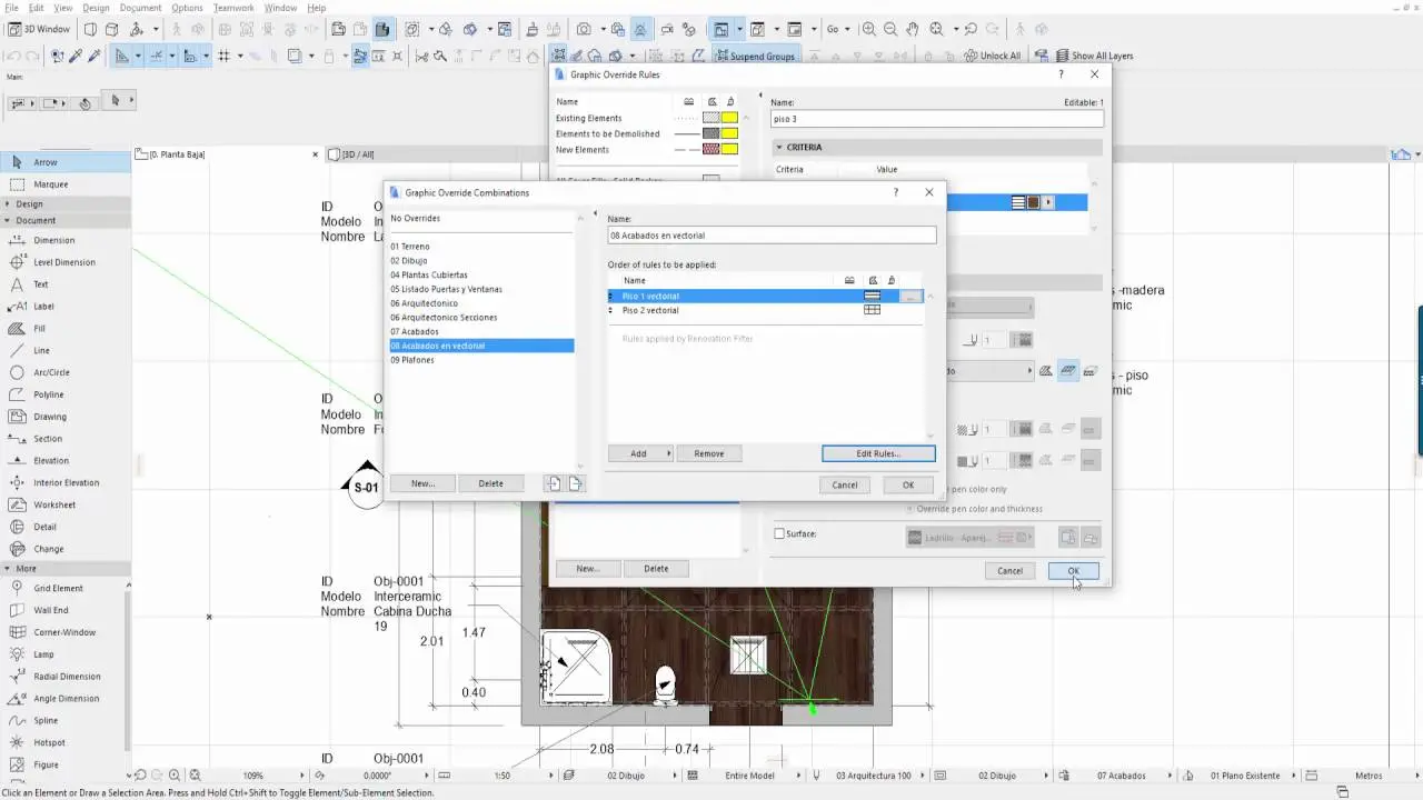 sobreescritura grafica archicad - Cómo cambiar las modificaciones gráficas en ArchiCAD