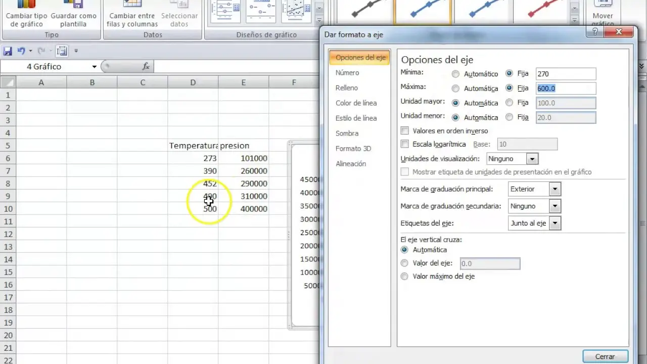 como cambiar los ejes x de una grafica en excel - Cómo cambiar los ejes de un gráfico