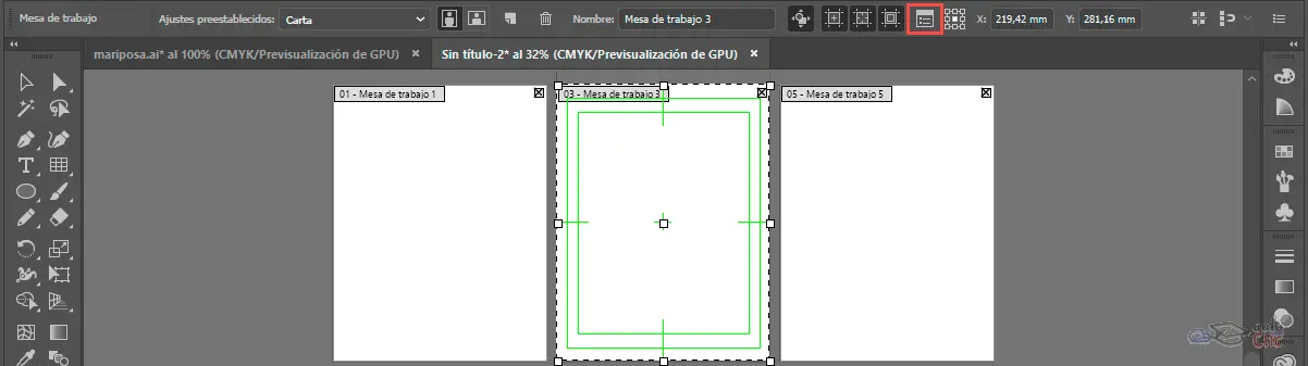 como centrar grafica en mesa de trabajo illustrator - Cómo centrar una imagen en la mesa de trabajo de Illustrator