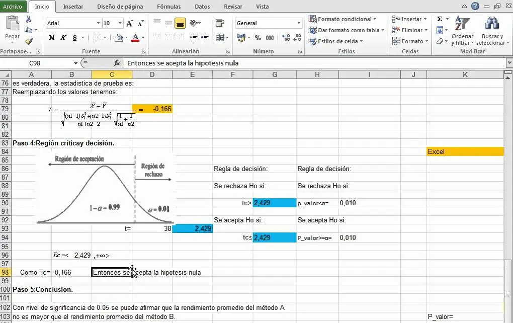 como hacer grafica de prueba de hipotesis en excel - Cómo construir una prueba de hipótesis