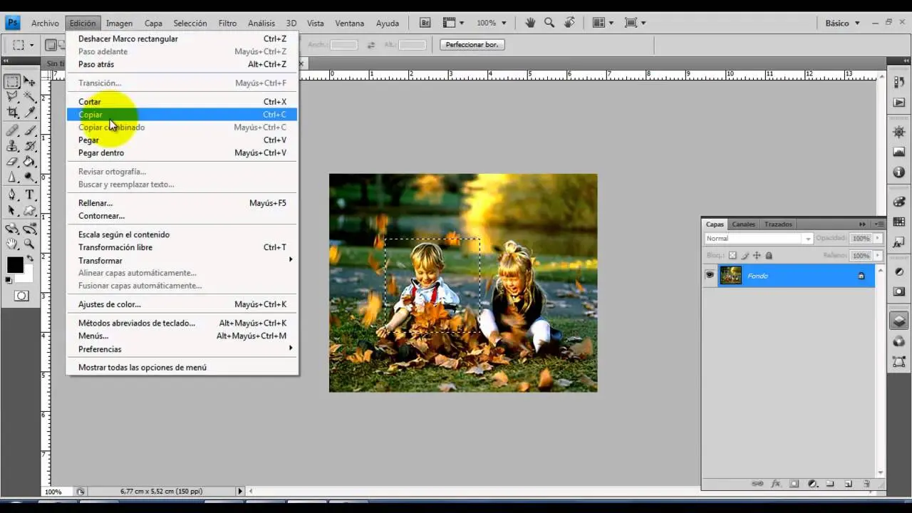 como copiar una grafica en photoshop - Cómo copiar y pegar un pedazo de imagen en Photoshop