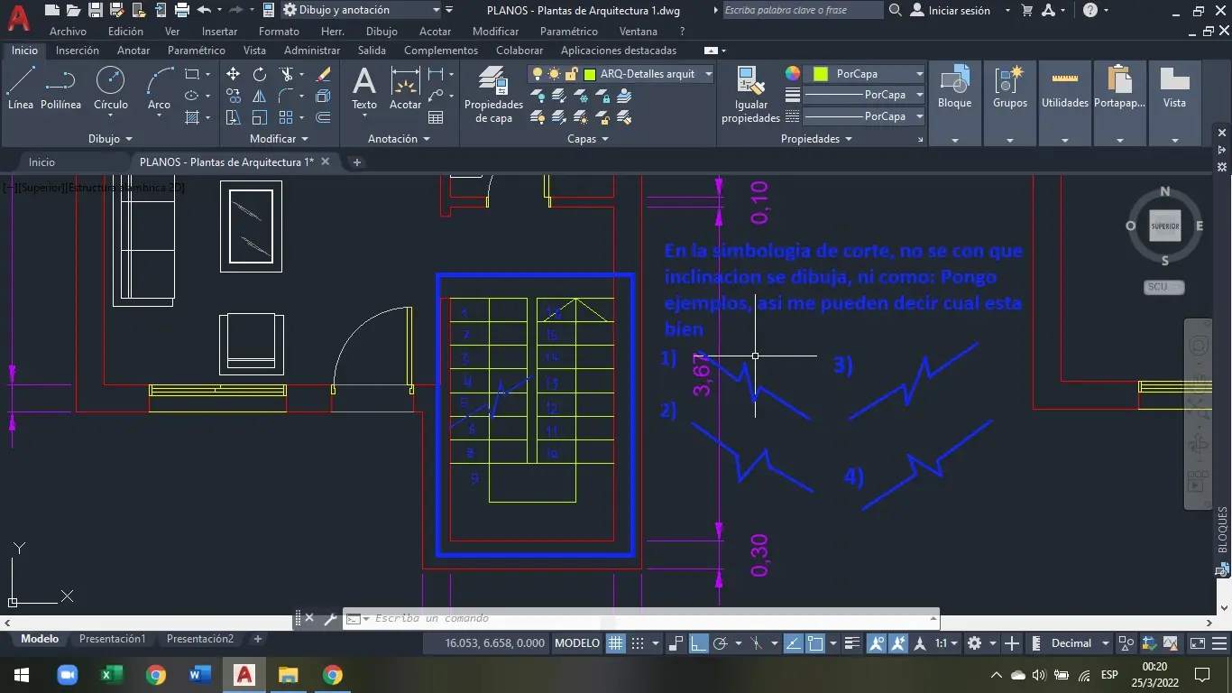 como se grafica en cad una escalera no convencional - Cómo dibujar una escalera en AutoCAD