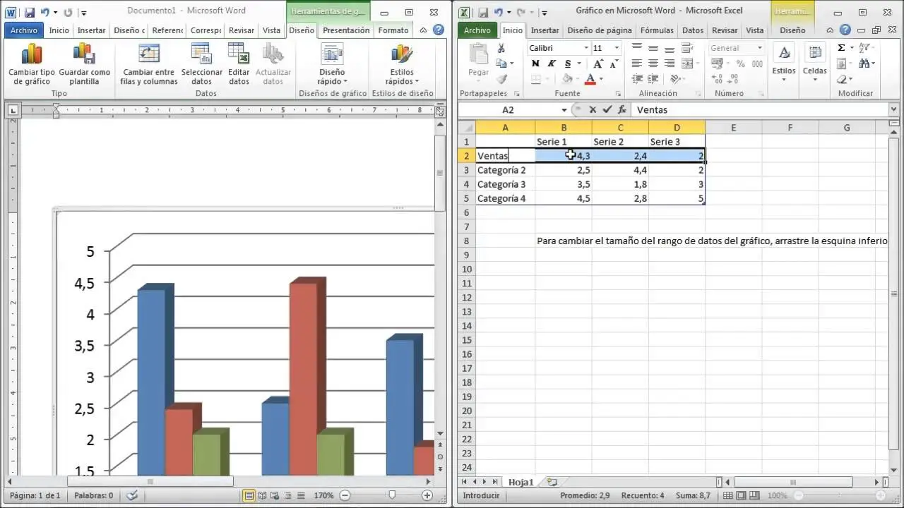 como agregar un unico punto una grafica en word - Cómo editar una gráfica en Word