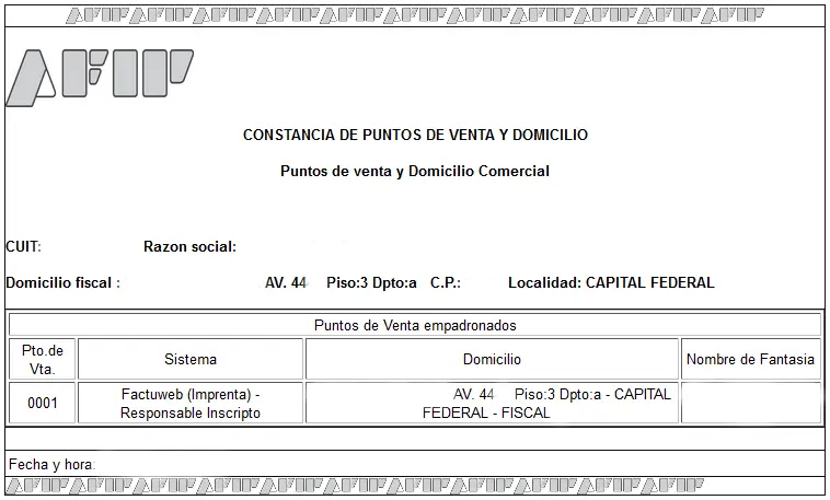 afip punto de venta no empadronado para imprenta - Cómo empadronar un punto de venta AFIP