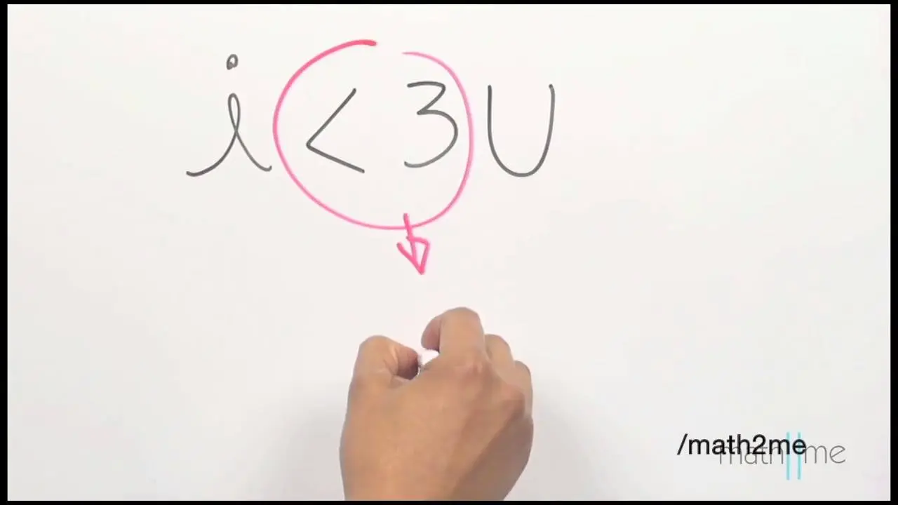 i love you en imprenta - Cómo escribir "I love you" en una ecuación