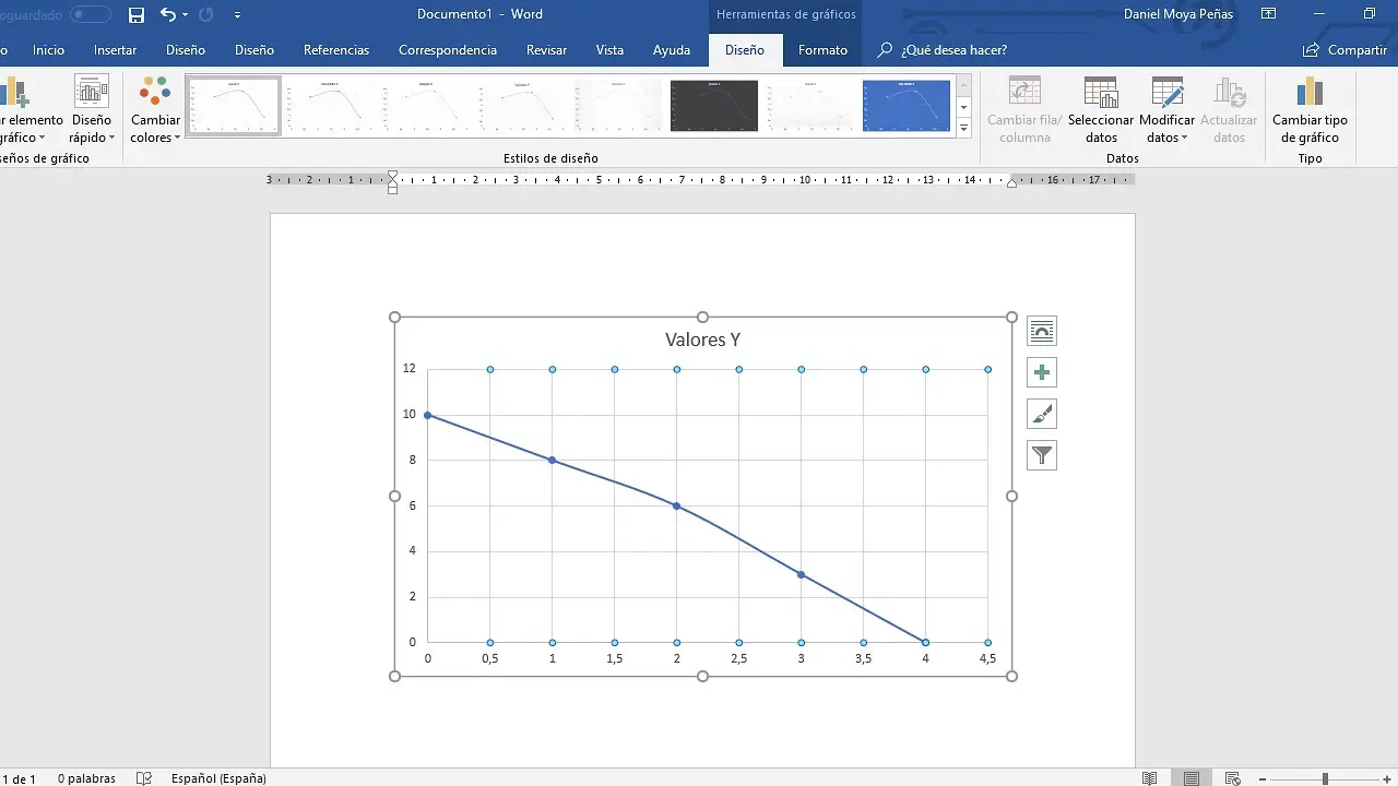 como insertar una grafica de funcion en word - Cómo graficar una recta en Word