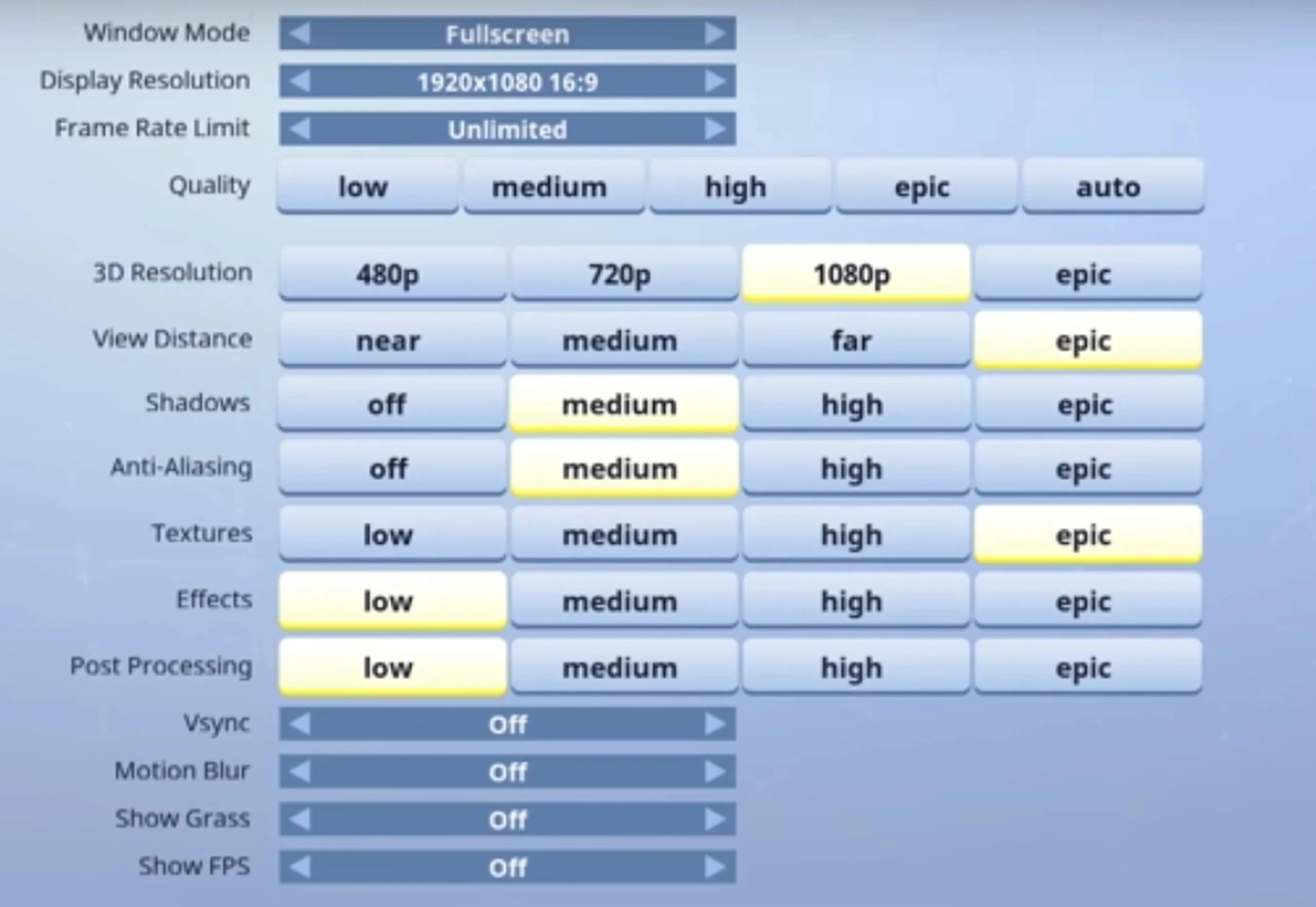 configuracion grafica fortnite - Cómo hacer que Fortnite vaya a 60 fps