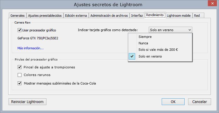 ajustar tarjeta grafica a lightroom - Cómo mejorar la calidad en Lightroom