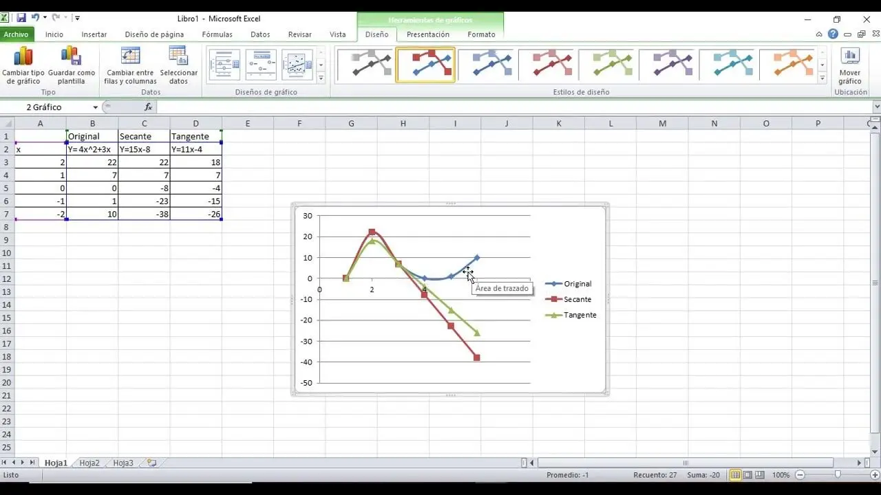 como sacar la tangente de una grafica en excel - Cómo obtener el ángulo tangente en Excel