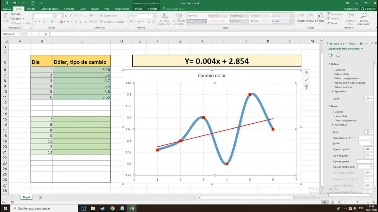 como hacer grafica de tendencia en excel - Cómo realizar una línea de tendencia