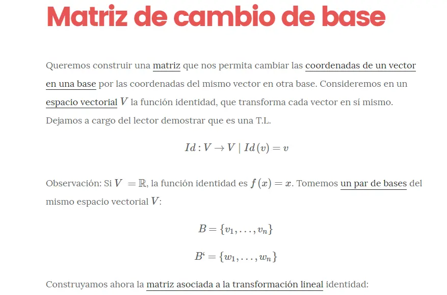 cambio de base grafica - Cómo se construye la matriz de cambio de base