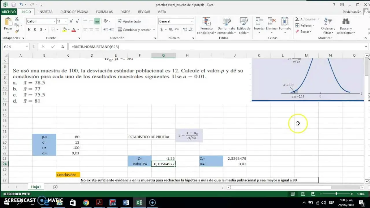 como hacer grafica de prueba de hipotesis en excel - Cómo se hace la comprobación de la hipótesis