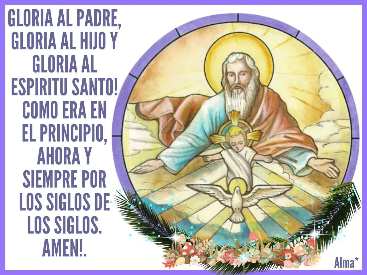 dibujos de la oración del gloria en imprenta mayuscula - Cómo se lee el gloria al padre