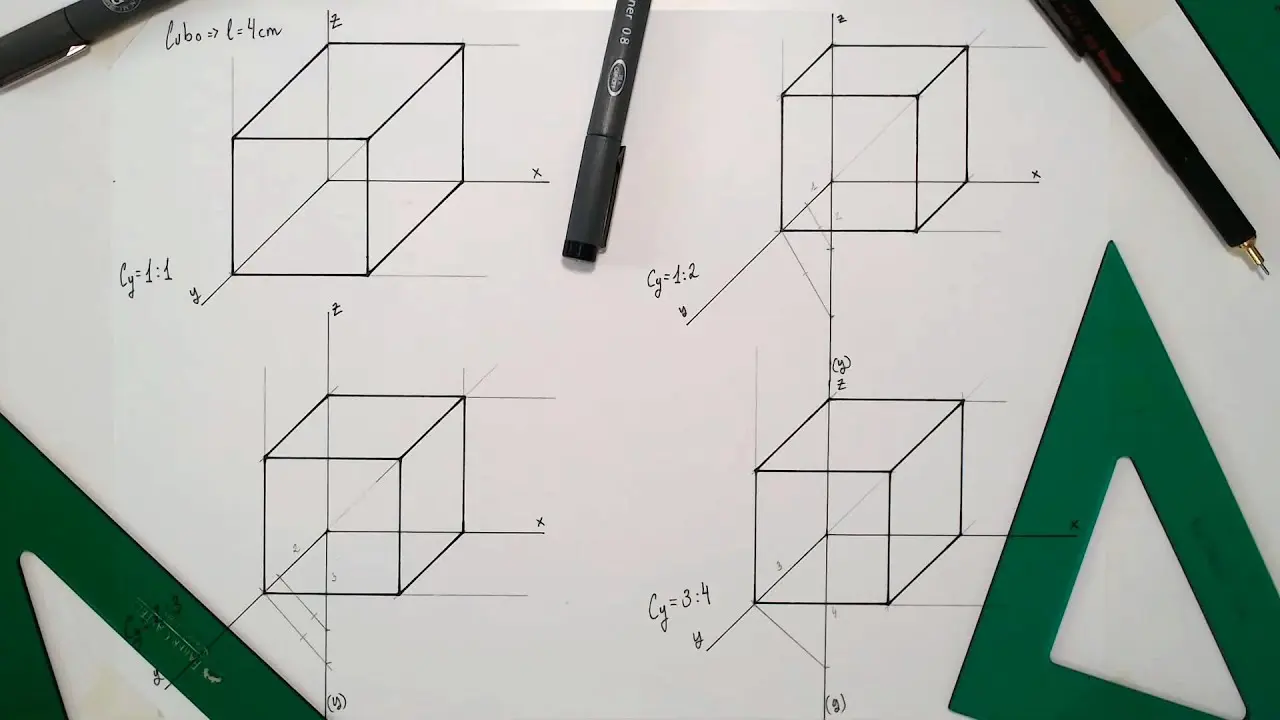 como hacer la grafica de un cubo con geometria descriptiva - Cómo se utiliza la geometría descriptiva