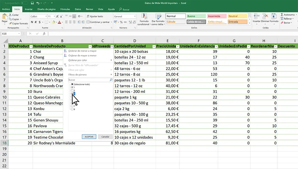 como elegir un filtro por medio de una grafica - Cómo seleccionar un filtro en Excel