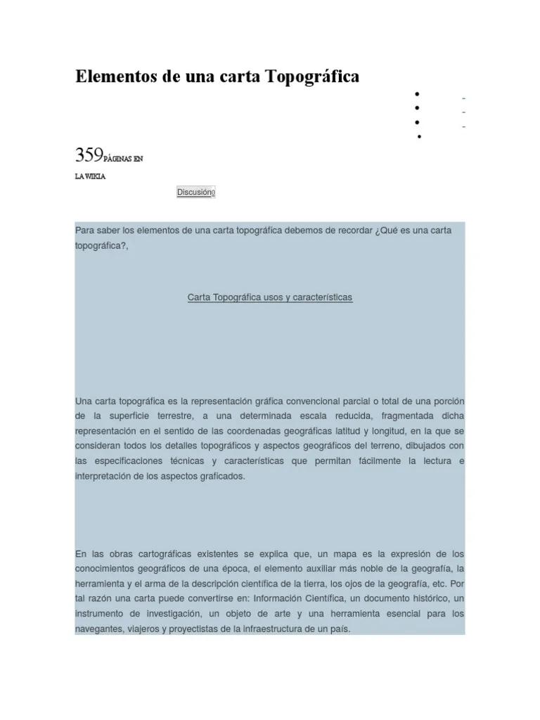 como se grafica una dorsal en una carta topografica - Cuáles son las partes de una carta topográfica