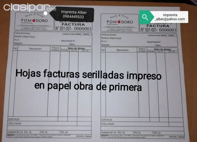 factura a imprenta del parana servicios - Cuándo se emite la factura en los servicios