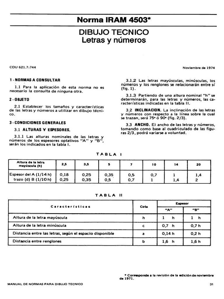 altura letras minusculas de imprenta segun iram - Cuánto miden las letras de dibujo técnico