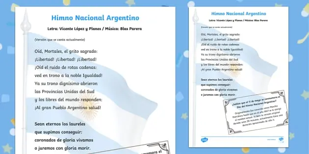 himno argentino imprenta mayuscula - Cuántos estribillos tiene el Himno Nacional Argentino