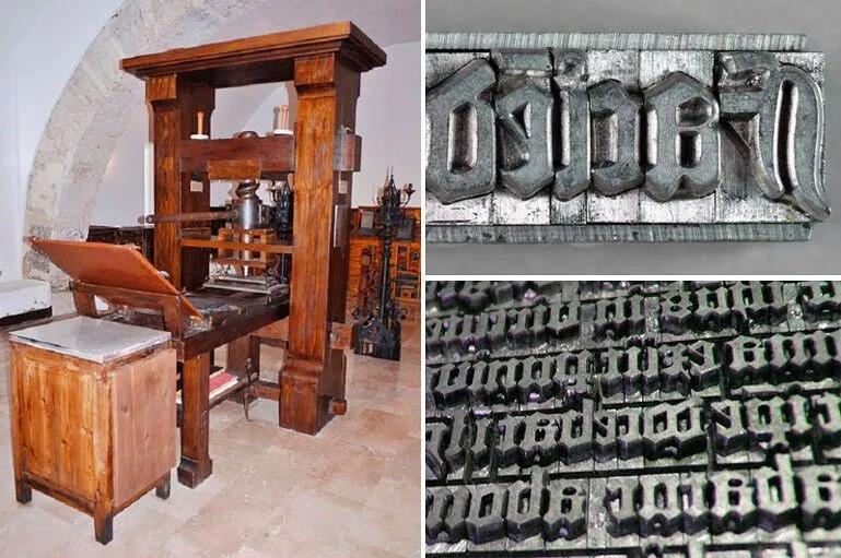 gutenberg invento la imprenta de tipos móviles moderna - Para qué se utilizaba la imprenta con tipos móviles