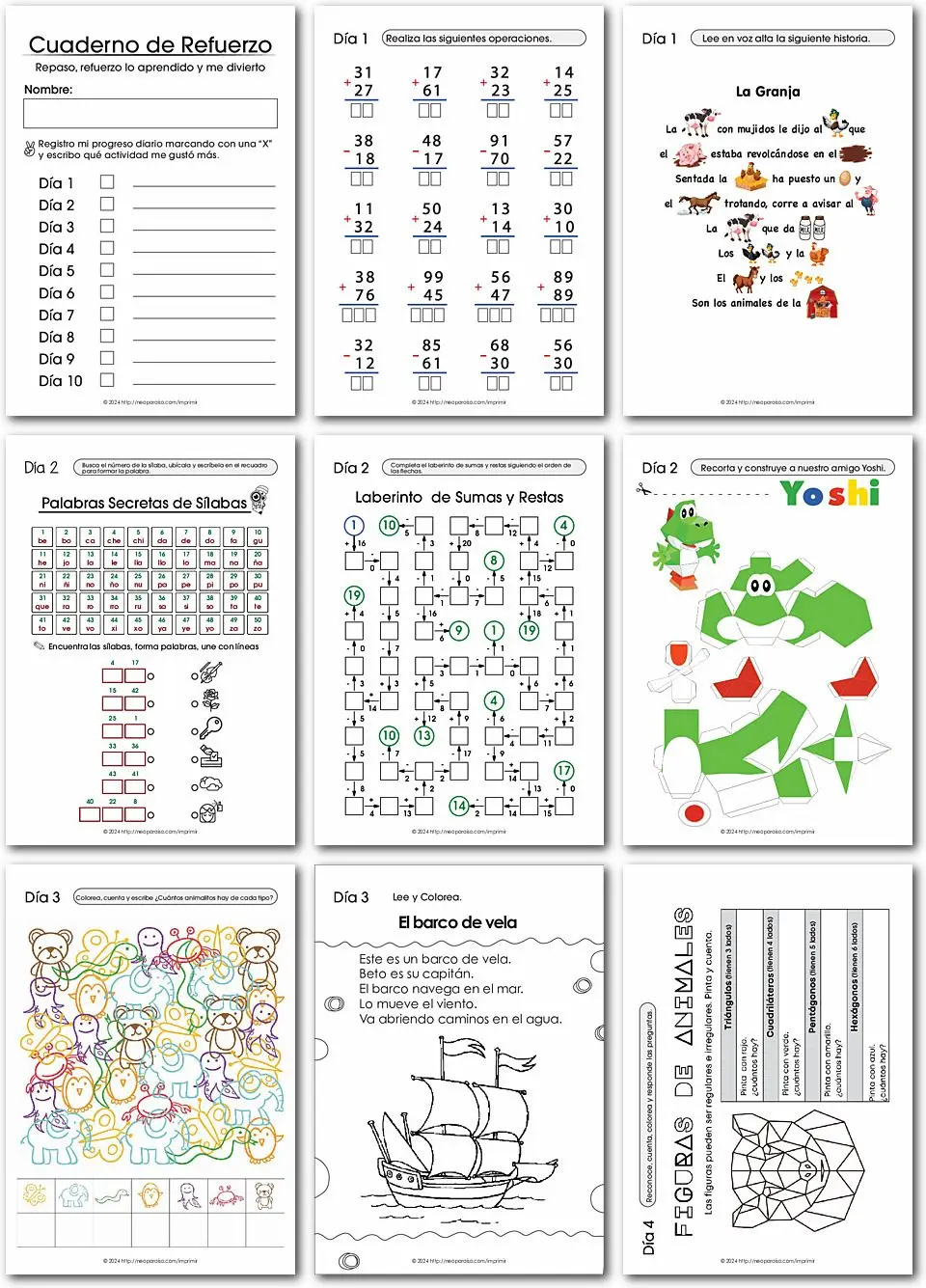 actividades de refuerzos para segundo grado en imprenta - Qué contenidos se trabajan en segundo grado de primaria