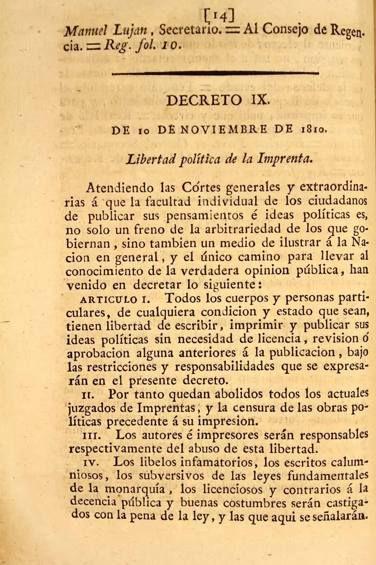 decreto nde libertad de imprenta en la cn actual - Qué enmienda protege la libertad de expresión en Estados Unidos