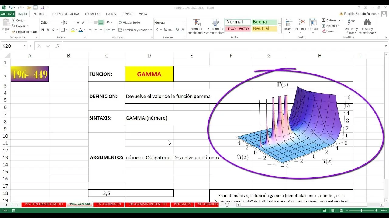 como se grafica la funcion gama en excel - Qué es la función gamma en Excel