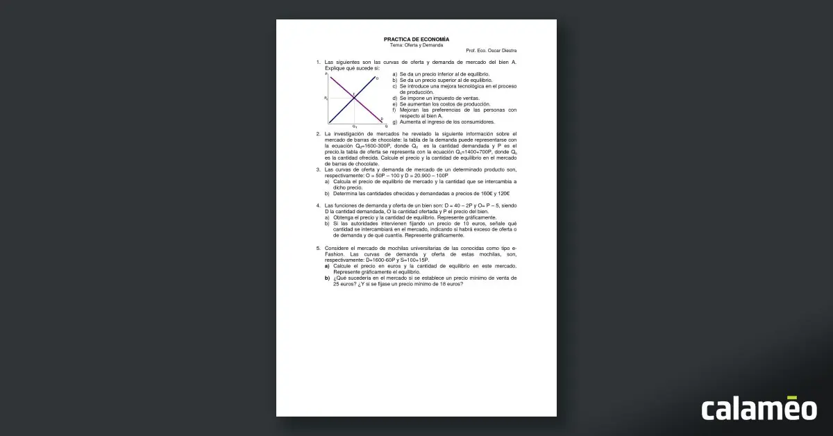 ejercicios de equilibrio de mercado con grafica - Qué es QD y Qs en economía