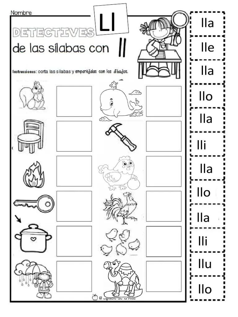 actividades primer grado primaria palabras con ll imprenta - Qué palabras tienen doble L