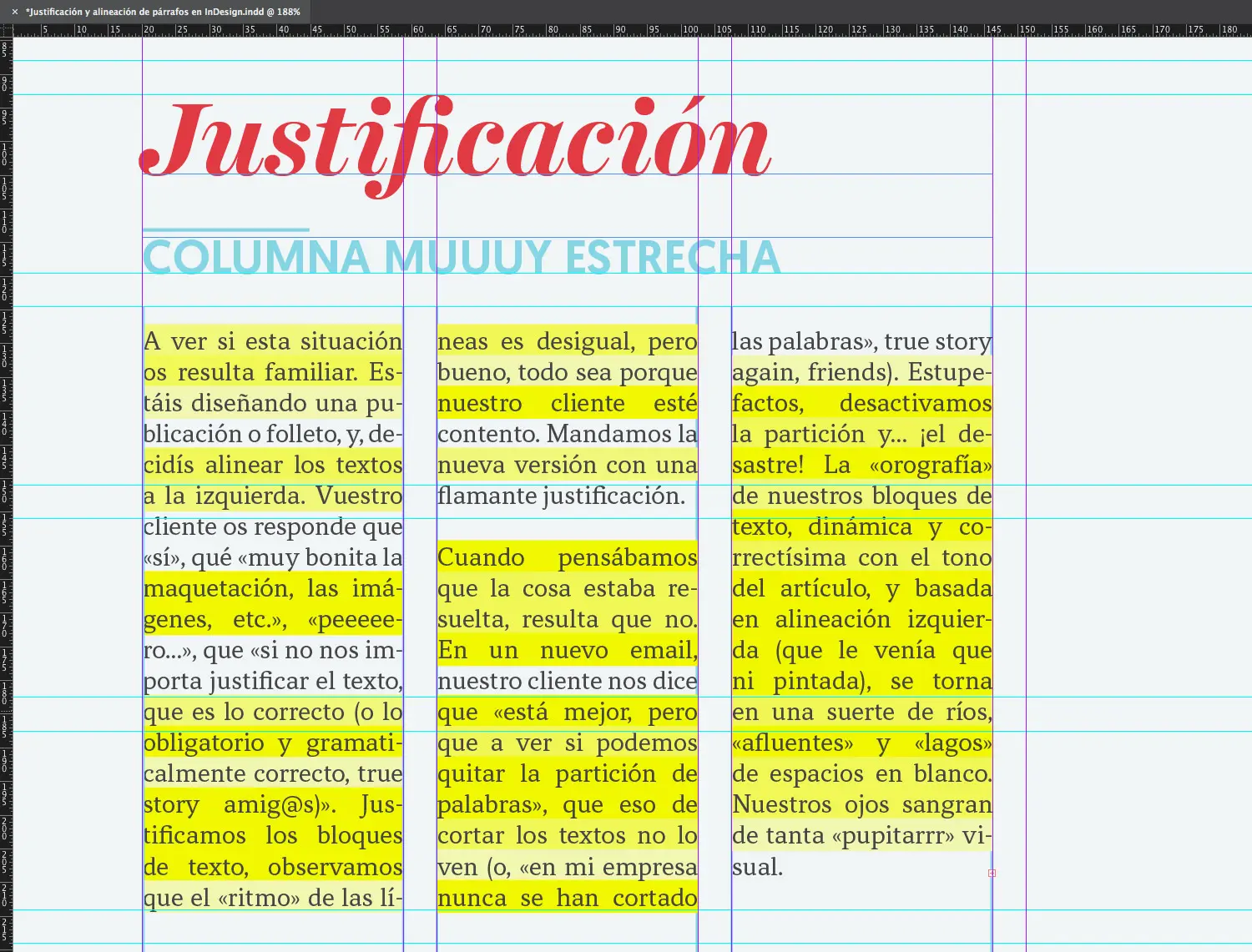 definicion de columnas justificadas en una imprenta - Qué son las columnas informativas