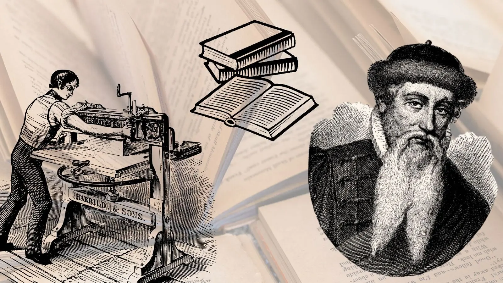 imprenta gutenberg dibujo - Quién fue Gutenberg y qué inventó