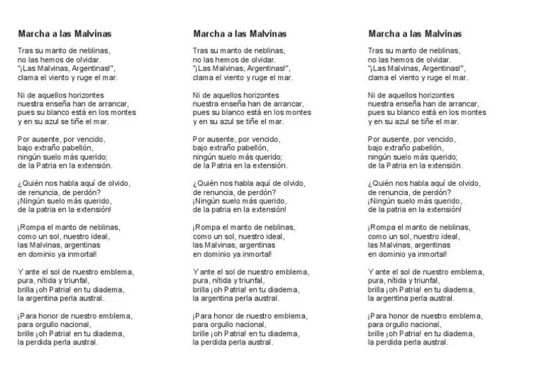 himno a malvinas escrito en imprenta mayuscula - Quién nos habla aquí de olvido de renuncia de perdón