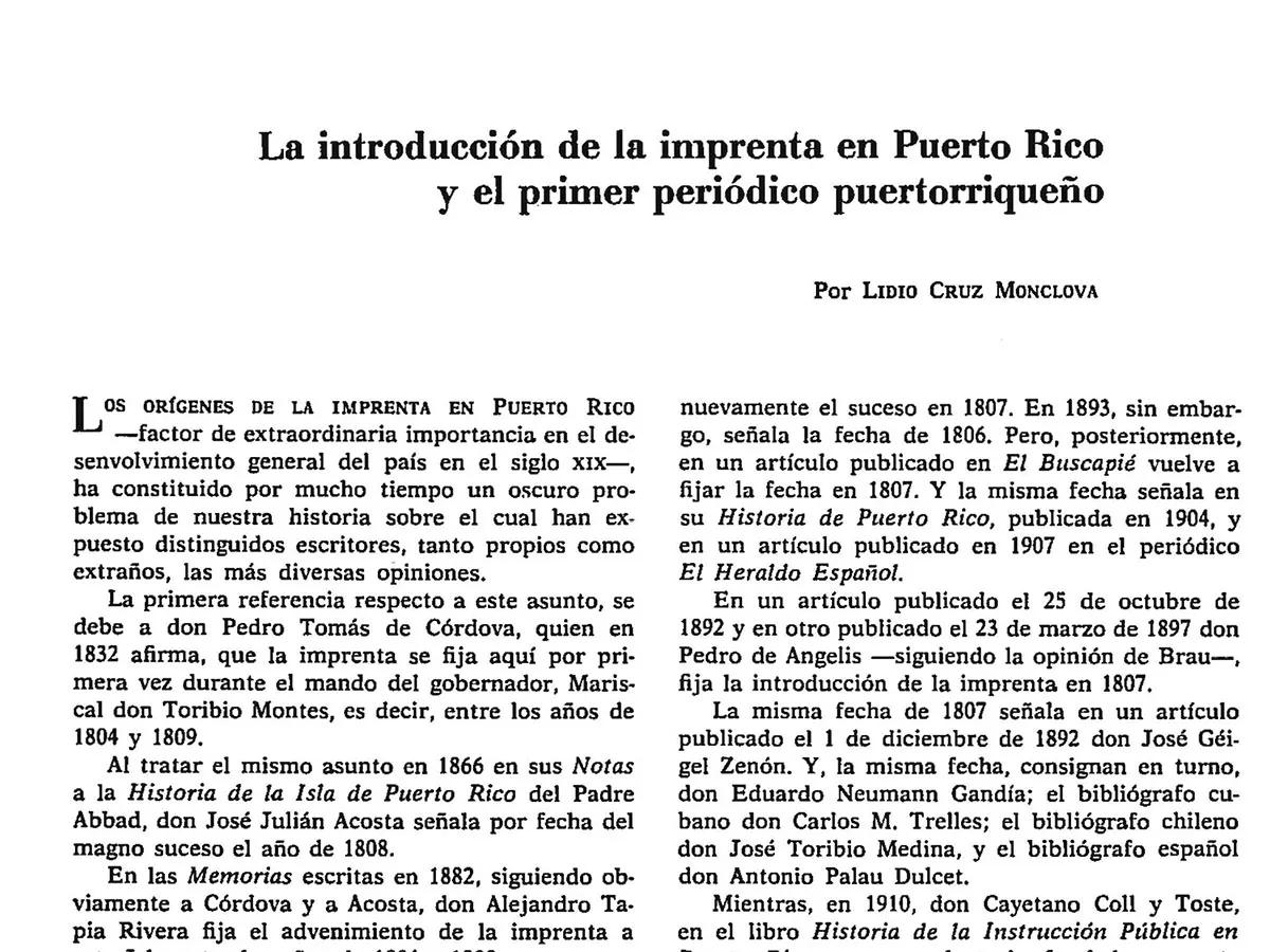 imprenta del puerto - Quién trajo la imprenta a Puerto Rico